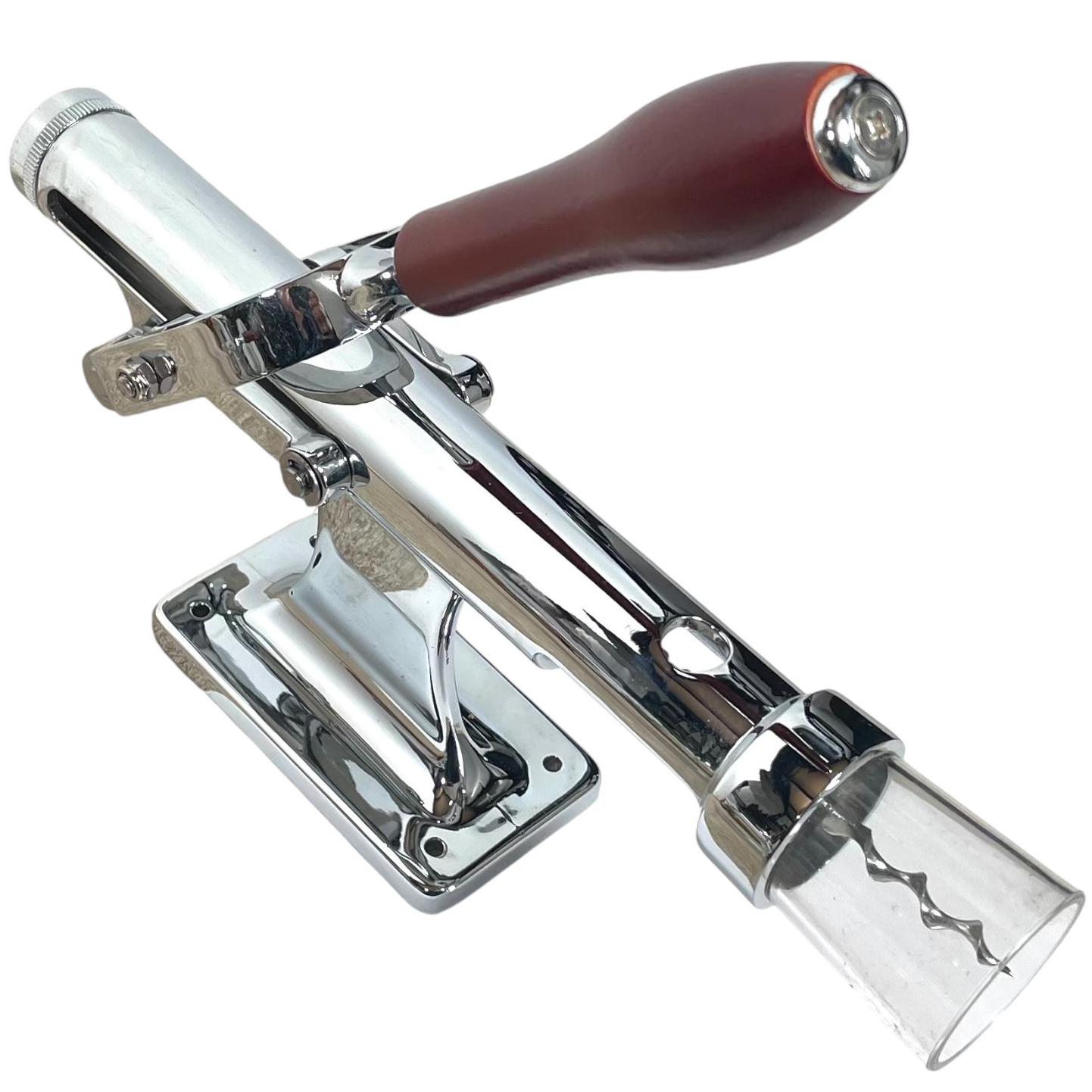 Vintage French Wall Mounted Metal Corkscrew Cork Puller Bottle Opener Bar Cafe Restaurant Decor circa 2000 Vintage French Wall Mounted Metal Corkscrew Cork Puller Bottle Opener Bar Cafe Restaurant Decor circa 2000