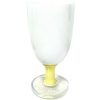 Vintage French White Yellow Milk Crystal Sevres Glass Drinking Goblet Chalice Small Display Ceremony Bar Decor Goblets c1960-70's