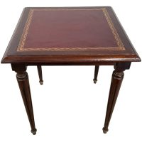 Vintage French Wooden Wood Leather Top Side Table Plinth Stand Display Wooden Tabouret c1960-70's