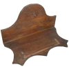 Vintage French Wooden Wall Hanging Small Shelf Brown Wood Ornate Shelf Rack Mounted Display Brown circa 1940-50's