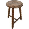 Stool Vintage French Braced Bobbin Leg Style Milking Chair Seat Table Farm Circular Seat Plant Rest Stand Plinth Tabouret c1960-70's