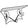 Vintage French Twisted Iron Coat Hook Hooks Hanger With Shelf Stand Hallway Decor c1970-80's