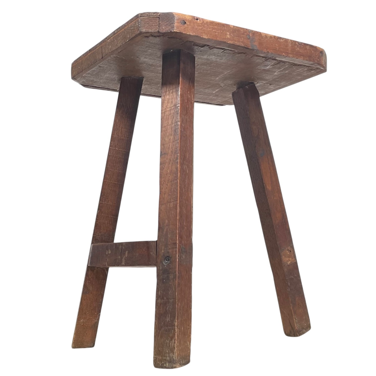 Home Made Stool Vintage French Small Milking Stool Wooden Brown Small Chair Stand Display Rest Plinth Seat Tabouret c1960-70’s 4 Home Made Stool Vintage French Small Milking Stool Wooden Brown Small Chair Stand Display Rest Plinth Seat Tabouret c1960-70's - Image 4