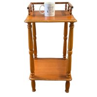 Alternative view of Telephone Side Table Vintage French Stand Wood Side Plinth Flower Pot Ornament Display Shelf Prop circa 1970-80's