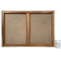 Alternative view of Vintage French Sea Sailing Dinghy Boat Harbour Oil Painting On Canvas Wall Decor Decoration DAMAGED c1973