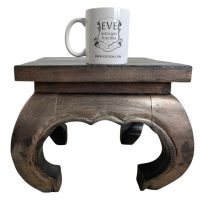 Alternative view of Vintage Asian Small Opium Table Heavy Stand Step Stool Plinth Wooden Chair Seat Flower Pot Display Ornate Substantial Tabouret c1980's