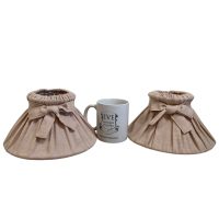 Alternative view of Vintage French Lampshade Fabric Pink Rose Bow Small Desk Table Wall Lamp Shade Material Design circa 1970-80's