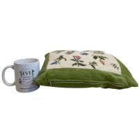 Alternative view of Vintage IKEA Butterfly Flower Cross Stitch Fancy Square Cushion Pillow Pillows Bed Chair Sofa circa 1990's