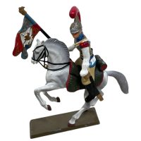 Alternative view of Vintage French Collectable Glorieux Cavaliers De Napoleon Heavy 24 Metal Soldiers On Horseback Toy Wargames circa 1978