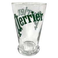 Alternative view of Vintage French Large Perrier Drinking Glass Glasses Water Retro Bar Cafe France Multiples Available circa 1980s