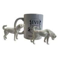 Alternative view of Antique Chinese White Porcelain Pair Of Dogs Blanc De Chine Oriental Dog Figurine Statue Ornament c1920-30's