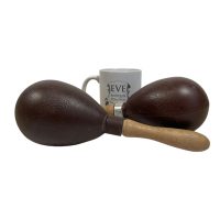 Alternative view of Vintage French Wood Plastic Percussion Musical Instrument Maracas Shakers circa 1970-1980's