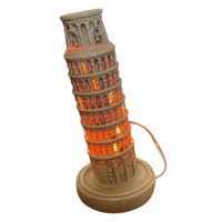 Alternative view of Vintage Italian Leaning Tower Of Pisa Lamp Souvenir Ornament Resin Statue Figurine Ornament Gift Display circa 1970-80's