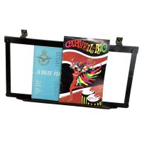 Alternative view of Vintage French Wooden Hinged Piano Folding Music Stand Fixture Large Metal Display circa 1950-60s