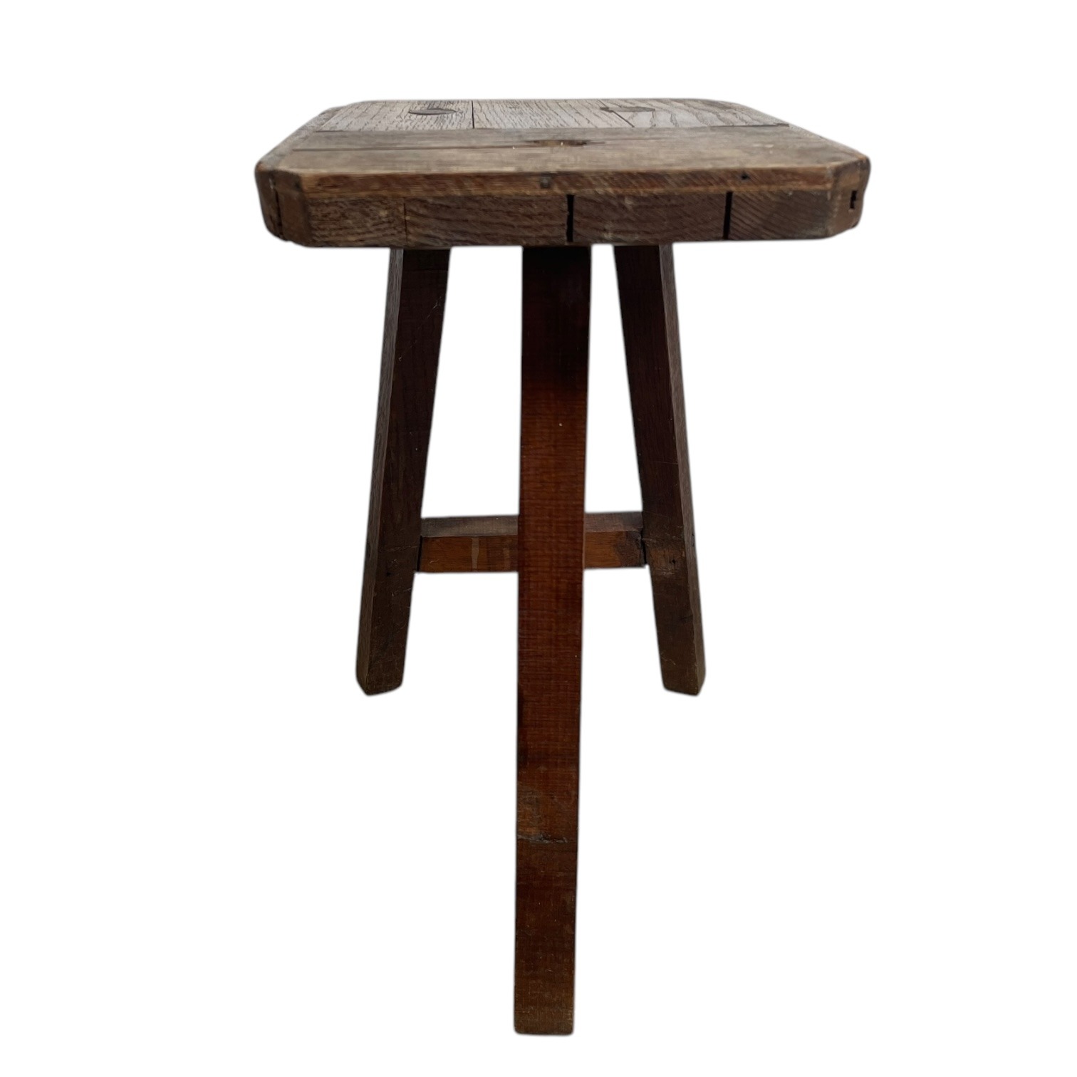Home Made Stool Vintage French Small Milking Stool Wooden Brown Small Chair Stand Display Rest Plinth Seat Tabouret c1960-70’s 9 Home Made Stool Vintage French Small Milking Stool Wooden Brown Small Chair Stand Display Rest Plinth Seat Tabouret c1960-70's - Image 9