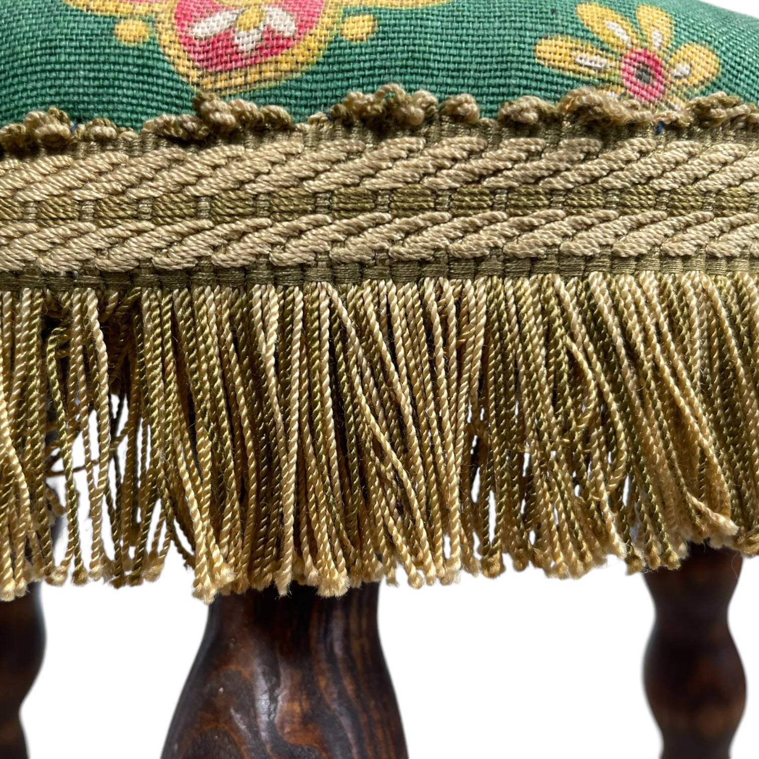 Vintage French Cushioned Wooden Bobbin Leg Tripod Milking Stool Seat Table Farm D Shaped Seat Plant Rest Stand Plinth Tabouret c1960’s 7 Vintage French Cushioned Wooden Bobbin Leg Tripod Milking Stool Seat Table Farm D Shaped Seat Plant Rest Stand Plinth Tabouret c1960's - Image 7