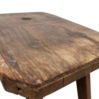 Alternative view of Home Made Stool Vintage French Small Milking Stool Wooden Brown Small Chair Stand Display Rest Plinth Seat Tabouret c1960-70's