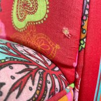 Alternative view of Vintage French Stool Vintage French Cushioned Small Chair Seating DAMAGED FABRIC c1990's