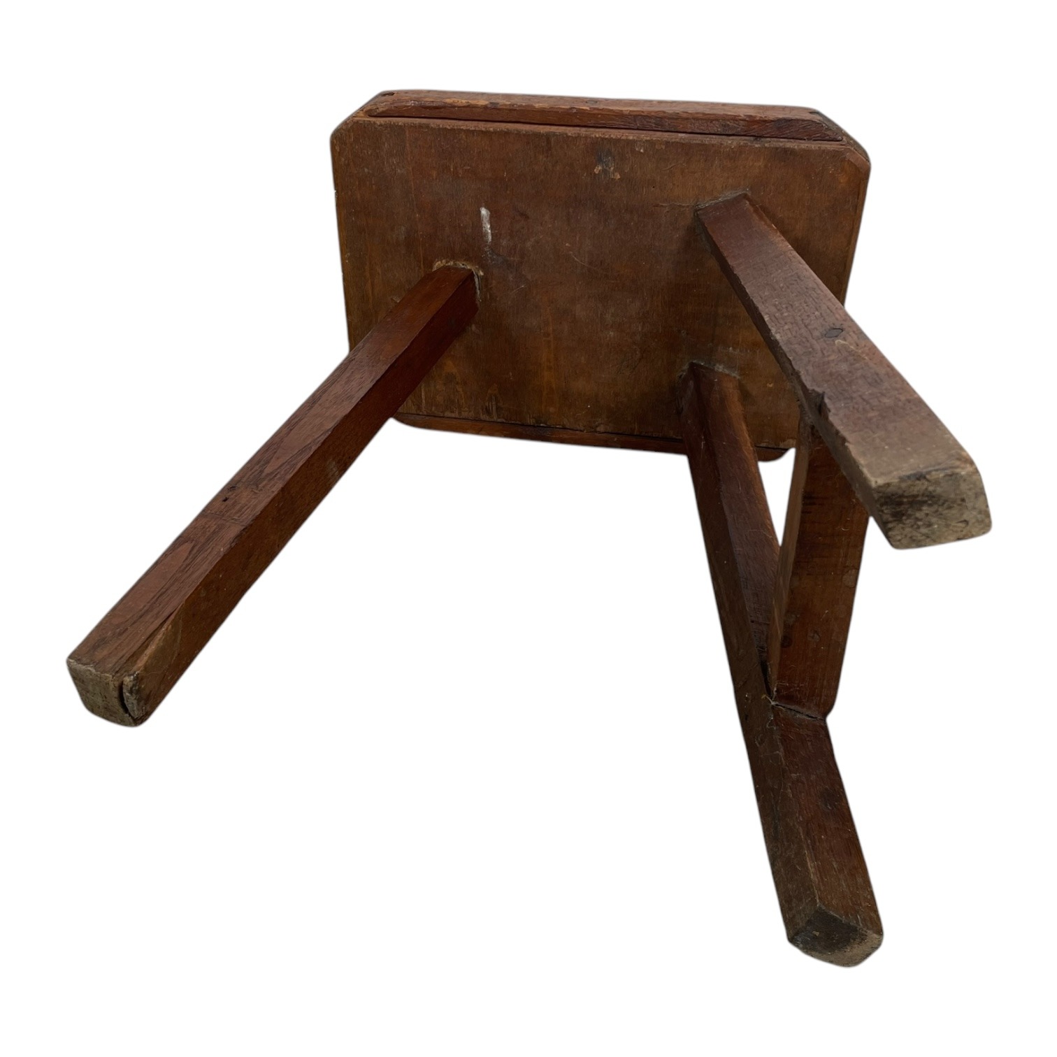 Home Made Stool Vintage French Small Milking Stool Wooden Brown Small Chair Stand Display Rest Plinth Seat Tabouret c1960-70’s 3 Home Made Stool Vintage French Small Milking Stool Wooden Brown Small Chair Stand Display Rest Plinth Seat Tabouret c1960-70's - Image 3