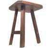 Home Made Stool Vintage French Small Milking Stool Wooden Brown Small Chair Stand Display Rest Plinth Seat Tabouret c1960-70's