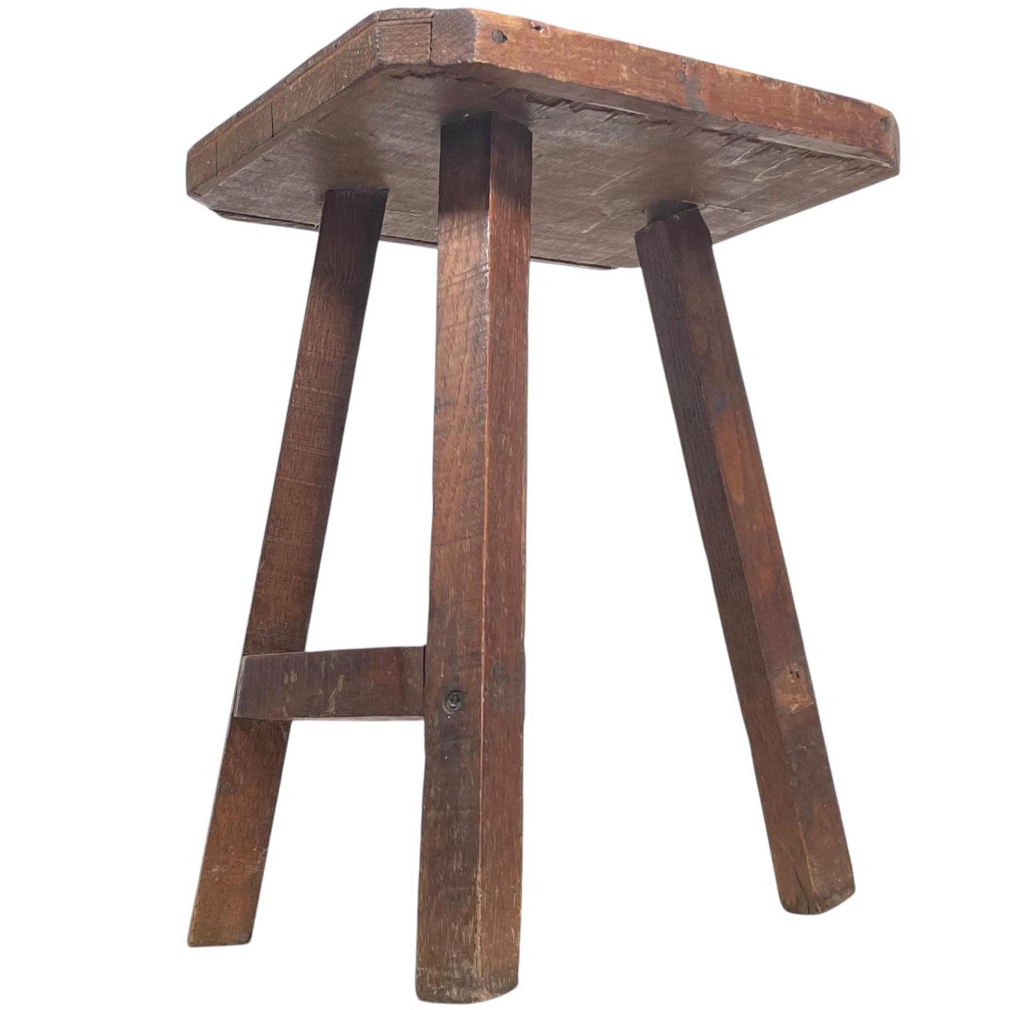Home Made Stool Vintage French Small Milking Stool Wooden Brown Small Chair Stand Display Rest Plinth Seat Tabouret c1960-70’s Home Made Stool Vintage French Small Milking Stool Wooden Brown Small Chair Stand Display Rest Plinth Seat Tabouret c1960-70's