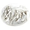 Vintage French Ancient Biblical Scene Ladies Resting Resin Small Oval Wall Plaque Decor Ornament Figurine Display Gift c1970-80's