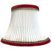 Vintage French Lampshade Red Velvet Trimmed White Small Tiny Bedside Table Lamp Shade Material Design circa 1960-70's