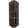Vintage French Wall Mounted Metal Corkscrew Cork Puller Bottle Opener Bar Cafe Restaurant Decor Heavy Tarnish & Patina circa 1980-90's