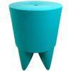 Vintage French Stool Starck Rest Chair Seat Rest Plinth Stand Display Plastic Tabouret Teal Blue Designer Storage Tabouret c1990's
