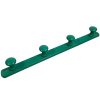 Vintage French Wood Wooden Green Four Knob Coat Rack Hook Hooks Storage Door Wall Hanging Shabby Chic c1990's