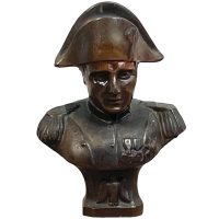 Vintage French Napoleon Bust Small Metal Figurine Display Ornament circa 1970-80's