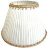Vintage French Pleated Lampshade Desk Bedside Lamp Shade Beige Material Fringed Design circa 1970's