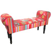 Vintage French Stool Vintage French Cushioned Small Chair Seating DAMAGED FABRIC c1990's