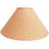 Vintage French Vicky Gingham Lampshade Fabric Orange White Chequered Small Desk Table Lamp Shade Material Design circa 1970-80's