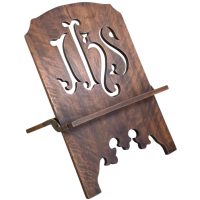 Vintage French Church Wooden Bible Book Music Document Menu Stand Display Hallway Sign Window Display Presentation Folding c1940-50's