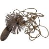 Vintage French Chimney Sweep Cleaning Weight Brush Cleaner Tool On Rope Fireplace circa 1970-80's