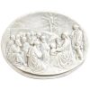 Vintage French Ancient Biblical Scene Jesus Preaching Resin Small Oval Wall Plaque Decor Ornament Figurine Display Gift c1970-80's