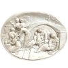 Vintage French Ancient Biblical Scene Ladies Resting Resin Small Oval Wall Plaque Decor Ornament Figurine Display Gift c1970-80's