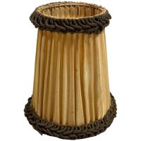 Vintage French Lampshade Beige Trimmed Small Tiny Bedside Table Lamp Shade Material Design circa 1950-60's