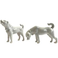 Antique Chinese White Porcelain Pair Of Dogs Blanc De Chine Oriental Dog Figurine Statue Ornament c1920-30's