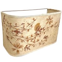 Vintage French Lampshade Handmade Leaf Art Wall Lamp Shade Material Design DAMAGED circa 1970-80's