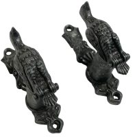 Vintage French Pewter Bird Cabinet Door Pull Pulls Handles Pewter Set Of Two Handle Furniture circa 1970-80's