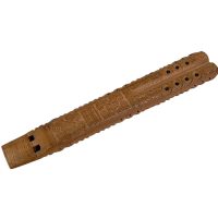 Vintage Borneo Wooden Pipe Musical Wind Instrument Flute Working Ornately Decorated Horn Gift circa 1980-90's