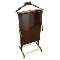 Alternative view of Vintage Italian Valet Butler Stand Trouser Press Clothes Hanger Suit Costume Bedroom Hotel Decor Storage Office 1970's
