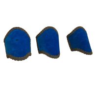 Alternative view of Vintage French Lampshade Shield Blue Small Wall Mounted Lights Bedside Table Lamp Shade Material Design Trimmed circa 1950's