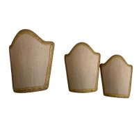 Alternative view of Vintage French Lampshade Shield Beige Gold Small Wall Mounted Lights Bedside Table Lamp Shade Material Design Trimmed circa 1950's