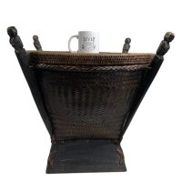 Alternative view of Vintage Thai Rice Basket Table Storage Stand Chest Wooden Wood Support Ornate Detailed c1980's