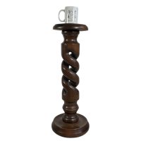 Alternative view of Vintage French Spiral Barley Twist Twirl Tall Table Plinth Stand Display Plant Pot Ornament c1970-80's