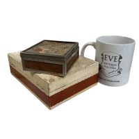 Alternative view of Vintage French Pair Of Small Storage Boxes Hunters Paris Wood Knick Knack Storage Treasure Box Chest Black circa 1940-50's