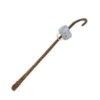 Alternative view of Vintage French Beef Tendon Metal Heavy Walking Stick Hammer Aid Souvenir Decorative Hiking Gift circa 1960's